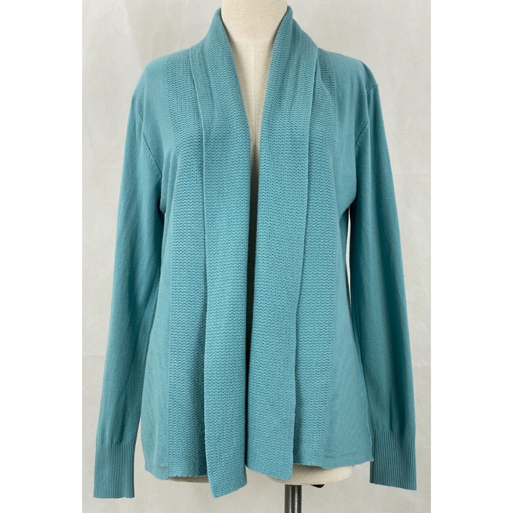 NEW Vila Milano Open Cardigan Sweater Womans M‎ Pagoda Blue Long Sleeve NWT